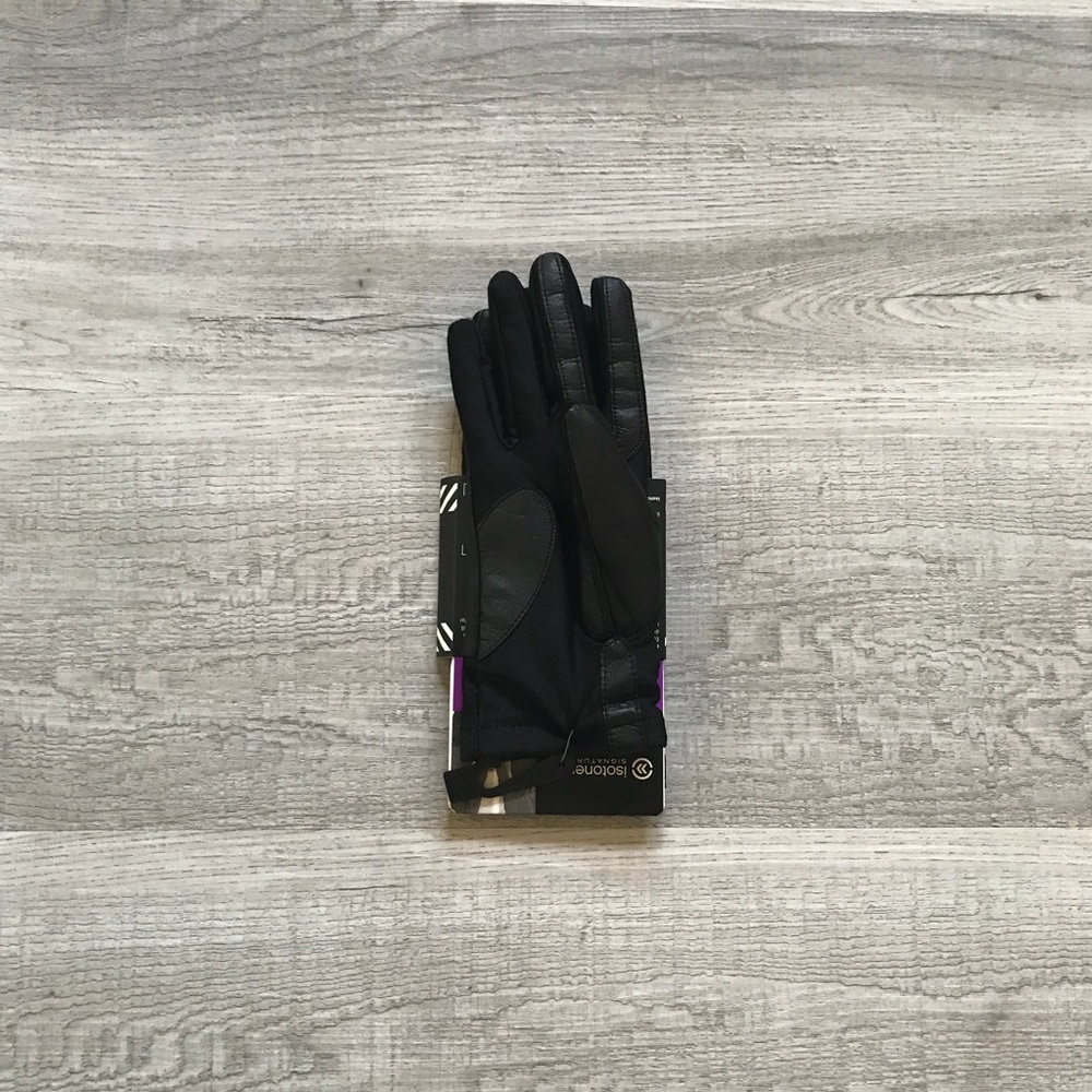 Black, faux leather gloves - Picture 2 of 3